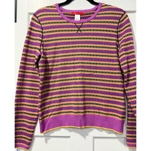 Pretty Anne Klein Stiped Pink Sweater Ladies Size Small